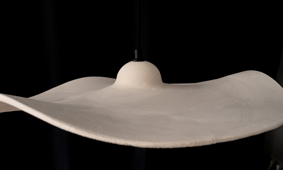 Cyrena – handmade white ceramic pendant light in natural clay, Geza Ceramic – image 11