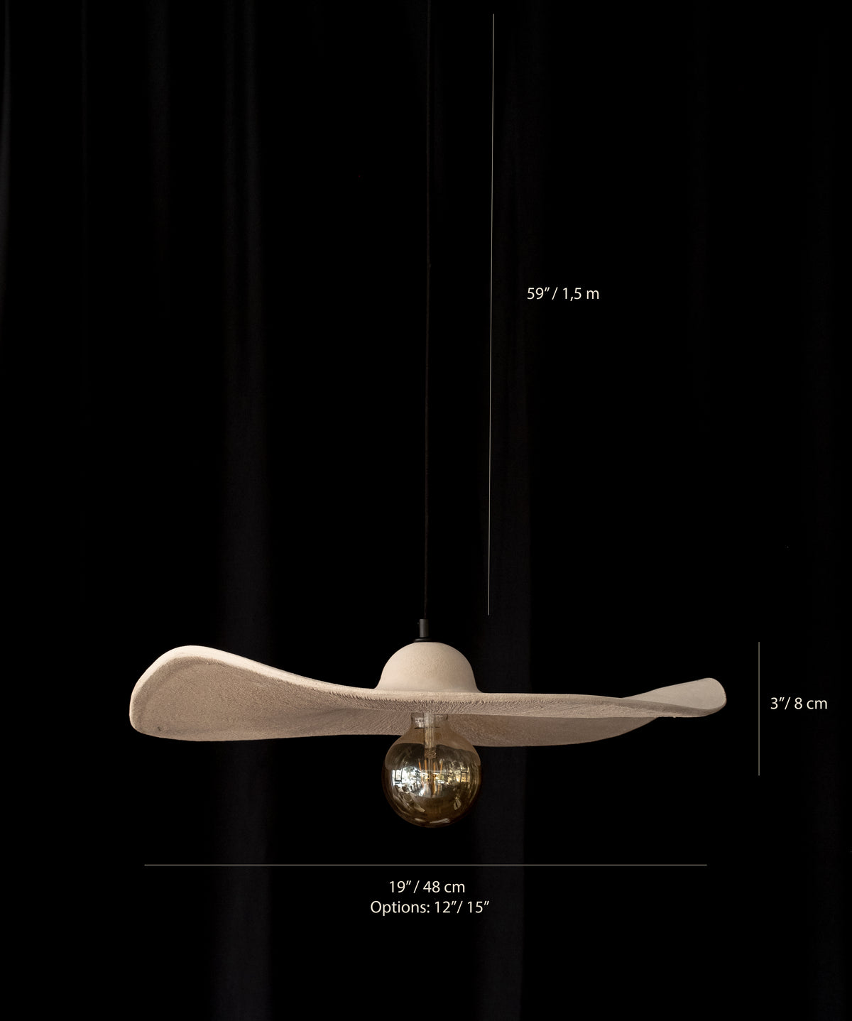 Cyrena – handmade white ceramic pendant light in natural clay, Geza Ceramic – image 13