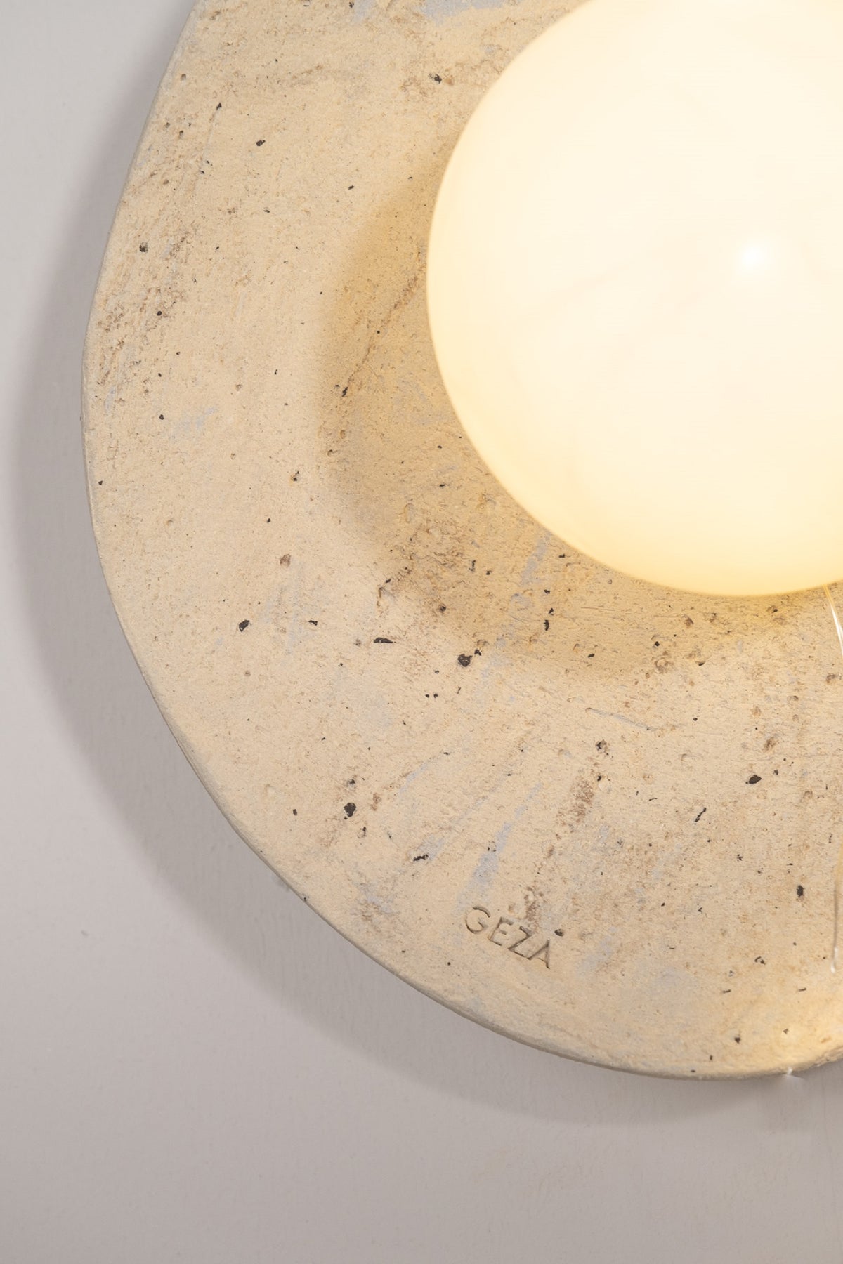 Althea – handmade beige ceramic wall sconce in natural clay, Geza Ceramic – image 3