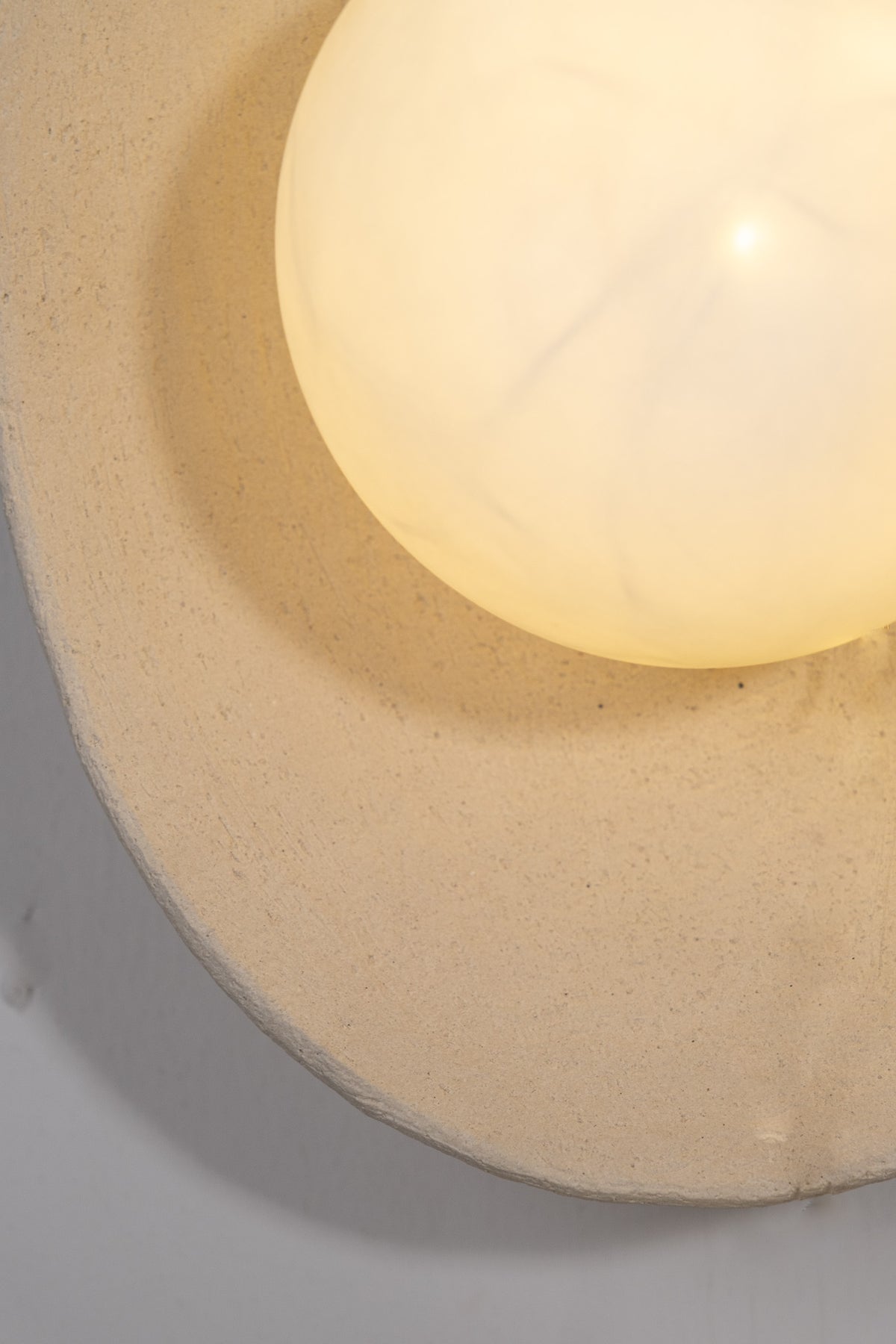 Caden beige handmade ceramic wall sconce, wabi sabi stoneware – image 4