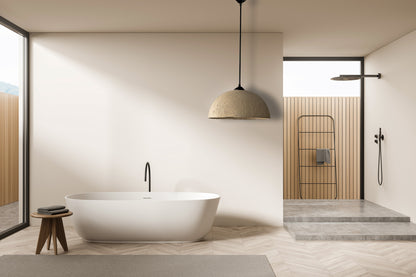 Beige Special Texture Handmade Wabi Sabi Stoneware Ceramic Pendant Light - Geza Ceramic Studio