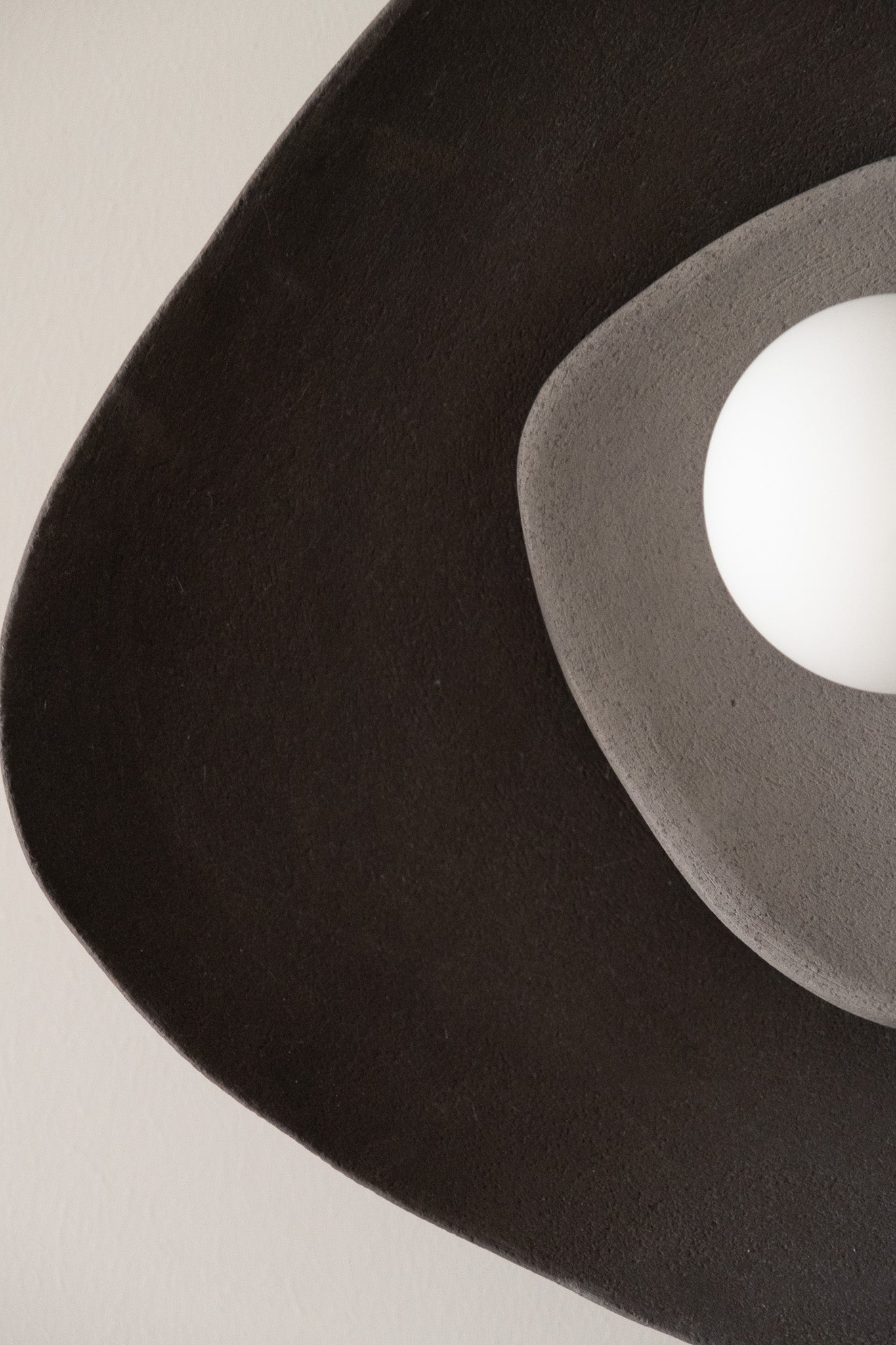 Black Ceramic Wall Sconce – Handmade Wabi Sabi Wall Light