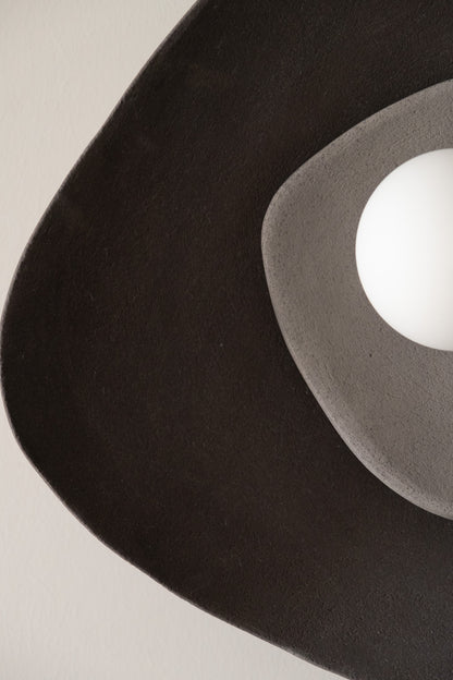 Black Ceramic Wall Sconce – Handmade Wabi Sabi Wall Light