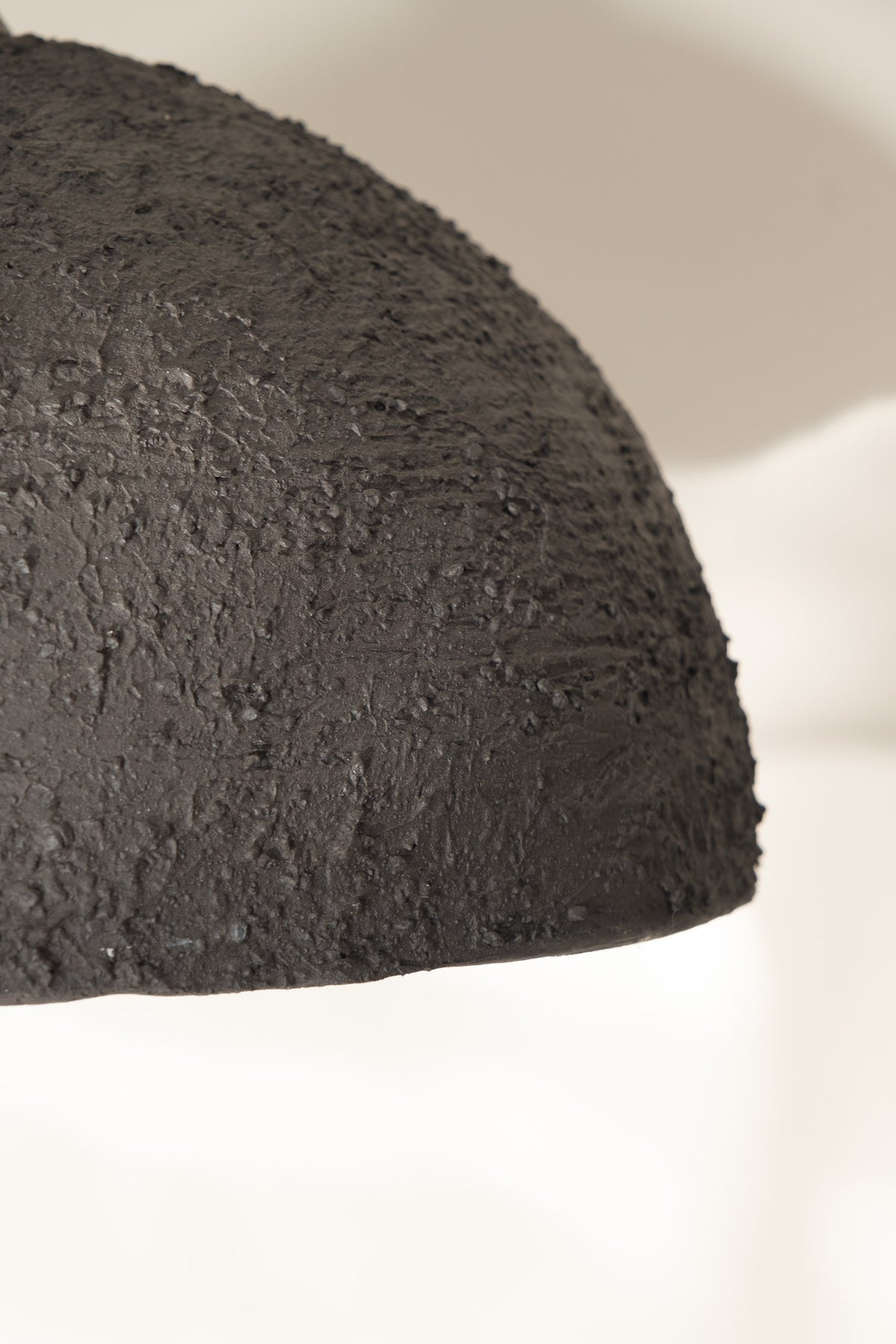 Nomi black handmade ceramic pendant light, wabi sabi stoneware – image 10