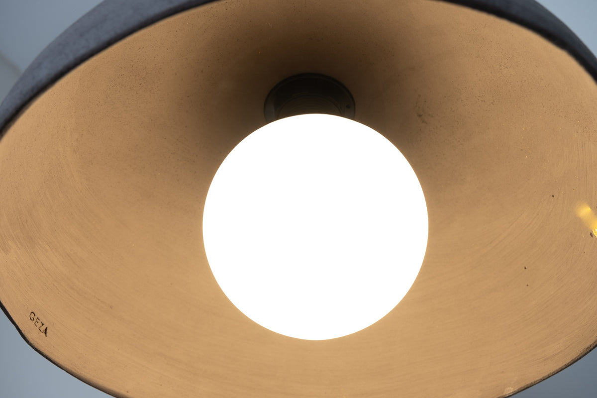 Kairos light black handmade ceramic pendant light, wabi sabi stoneware – image 2