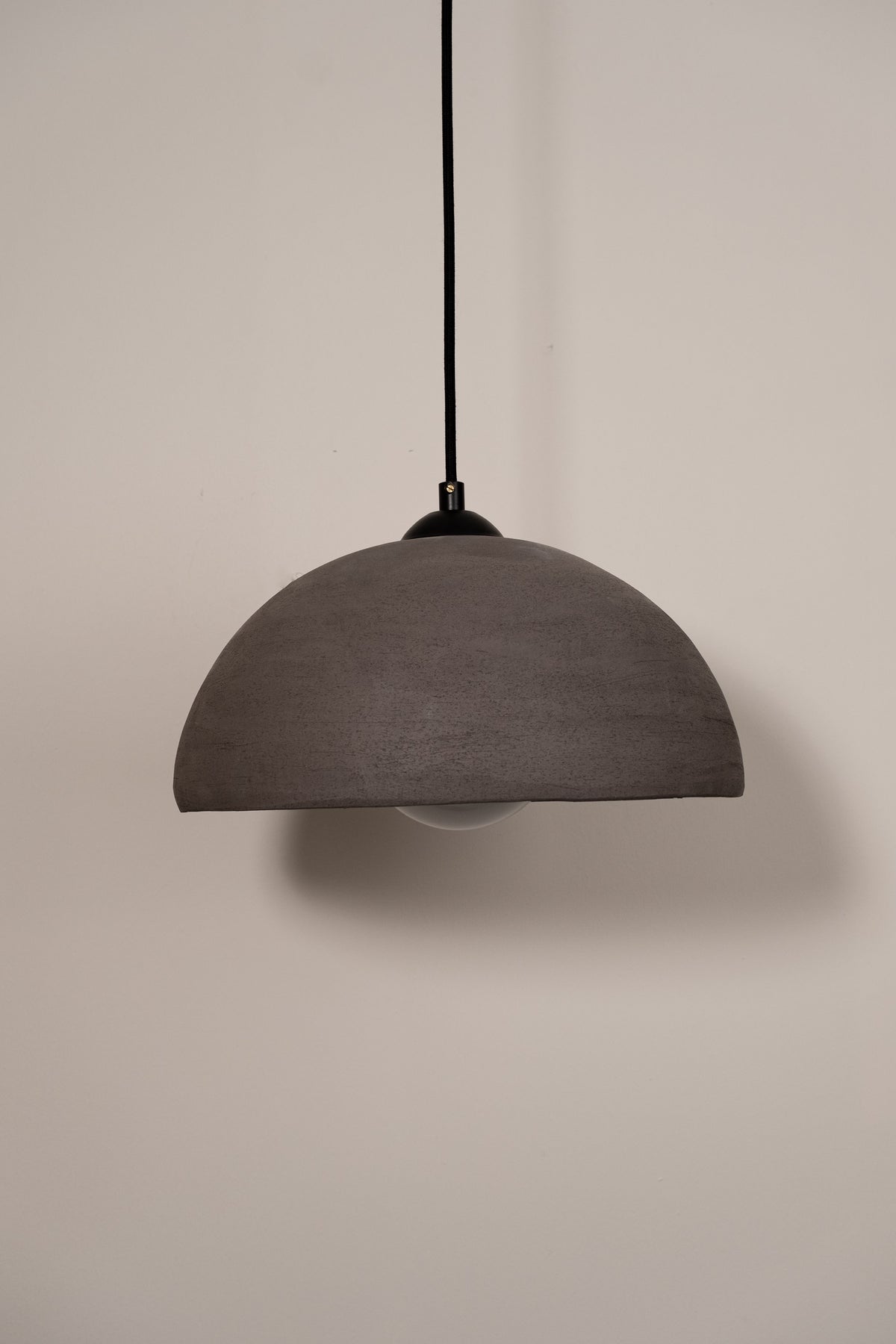 Kairos light black handmade ceramic pendant light, wabi sabi stoneware – image 4