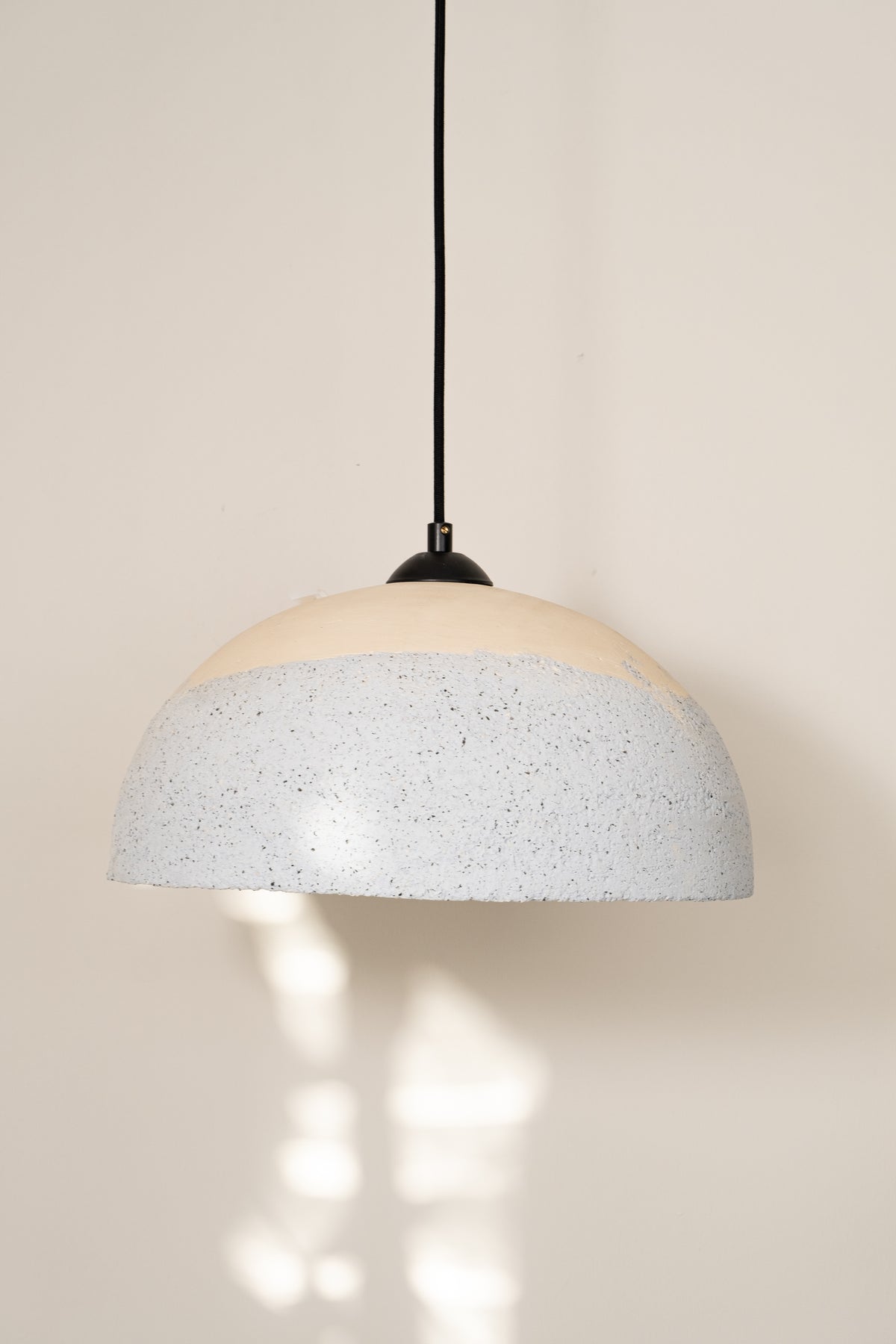Idra white & blue handmade ceramic pendant light, wabi sabi stoneware – image 10