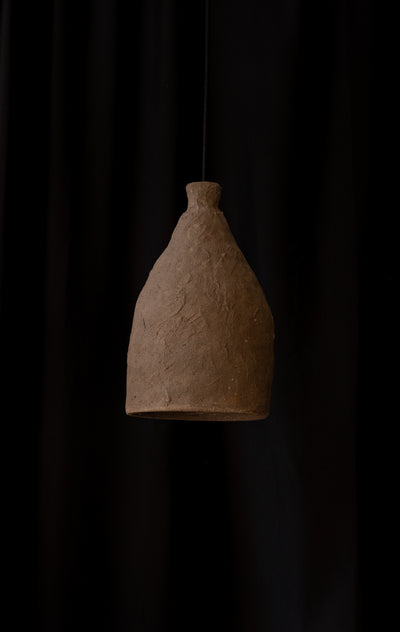 Handmade Wabi Sabi Brown Pendant Chandelier, Amorphous Chandelier, Modern Ceiling - Geza Ceramic Studio