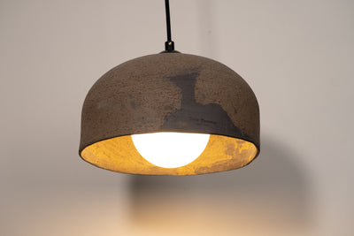 Brown Special Texture Handmade Wabi Sabi Stoneware Ceramic Pendant Light