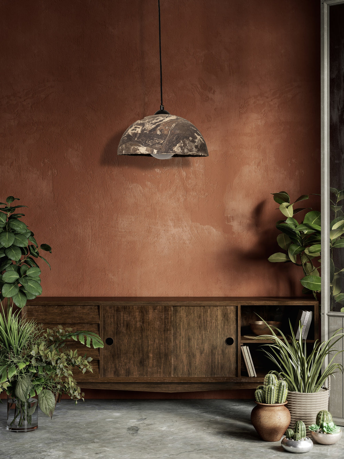 Kaila handmade ceramic pendant light, wabi sabi stoneware – image 2