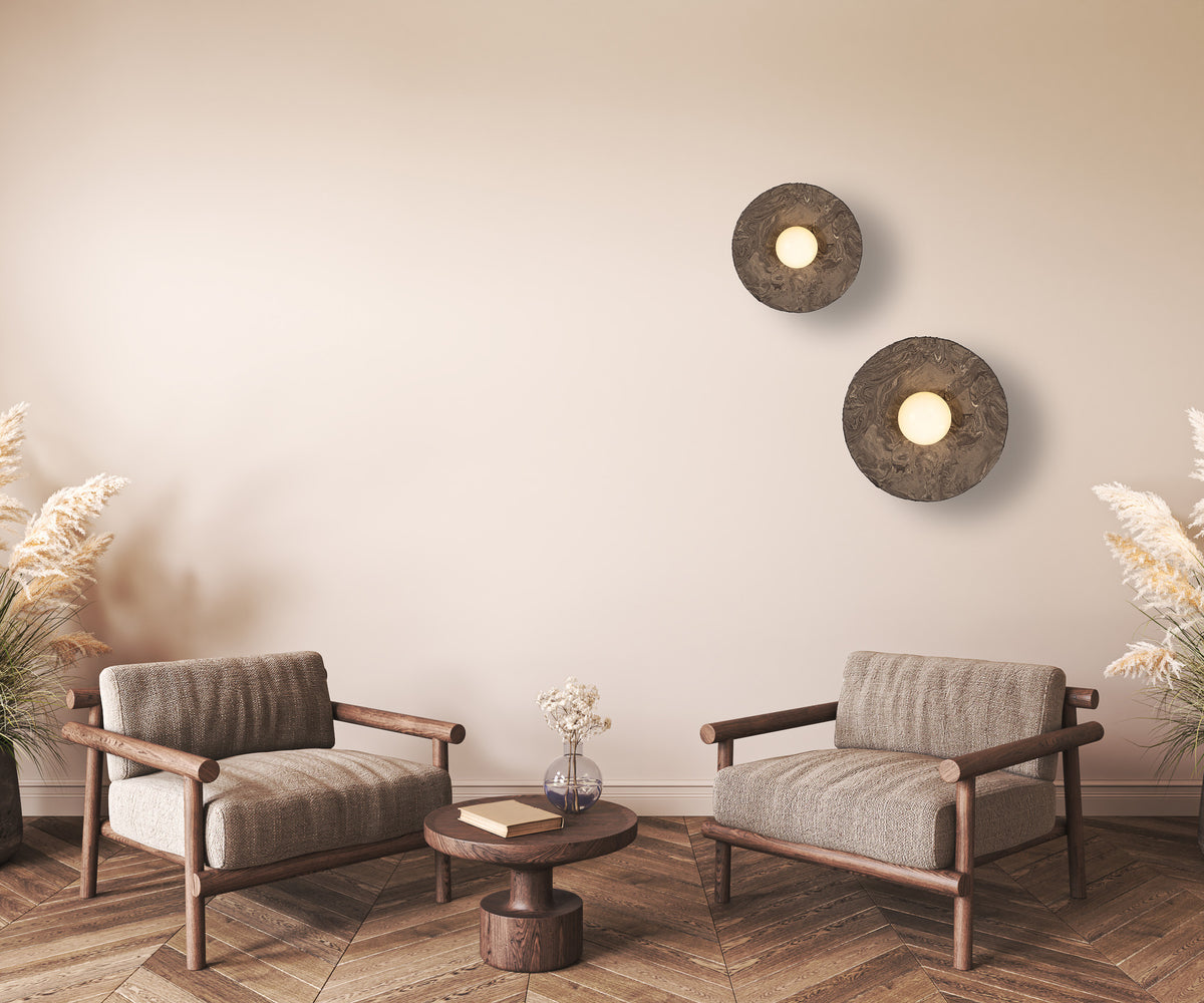 Velia grey handmade ceramic wall sconce, wabi sabi stoneware – image 2