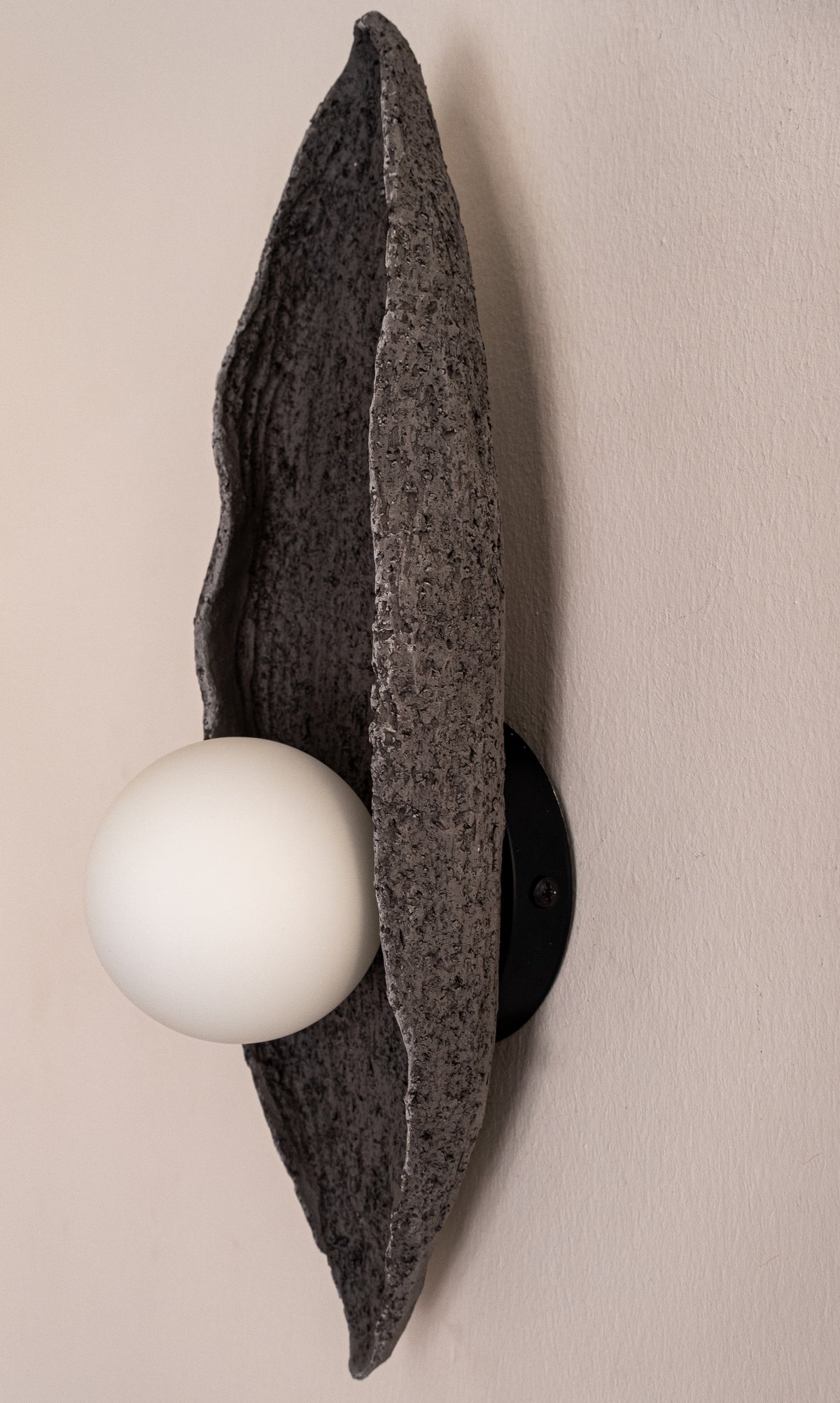 Oryn black handmade ceramic wall sconce, wabi sabi stoneware – image 10