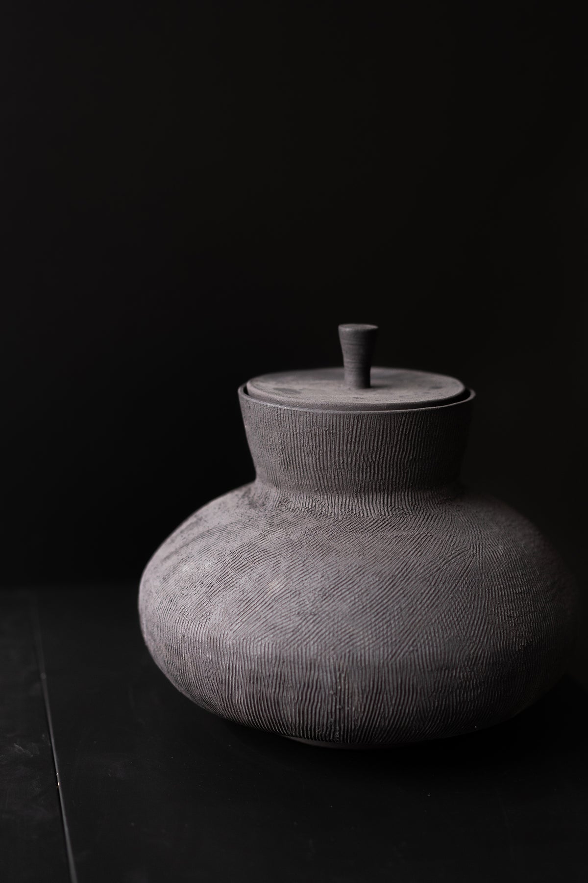 Valea – handmade black ceramic wall art decor in natural stoneware clay by Geza Ceramic Studio