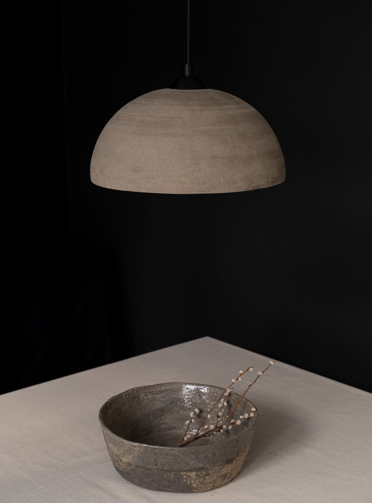 Nova – handmade dark grey ceramic pendant light in natural clay, Geza Ceramic – image 11