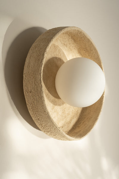 Beige Stoneware Wall Sconces