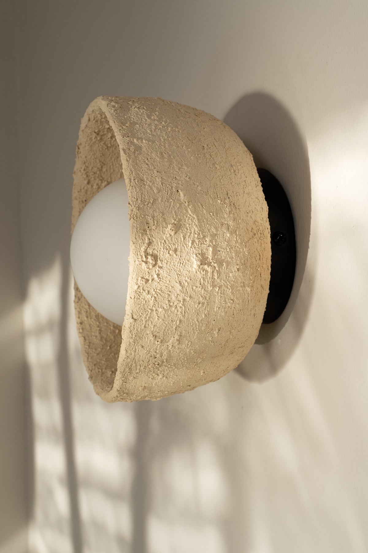Lunor – handmade beige ceramic wall sconce in natural clay, Geza Ceramic – image 11