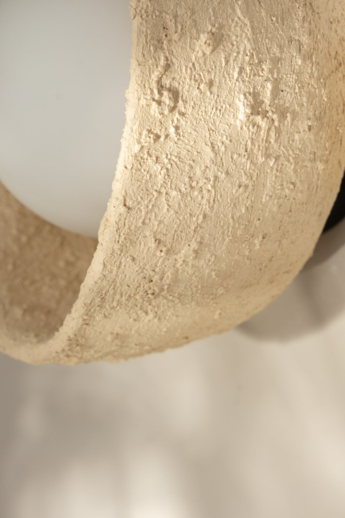 Lunor beige handmade ceramic wall sconce, wabi sabi stoneware – image 10