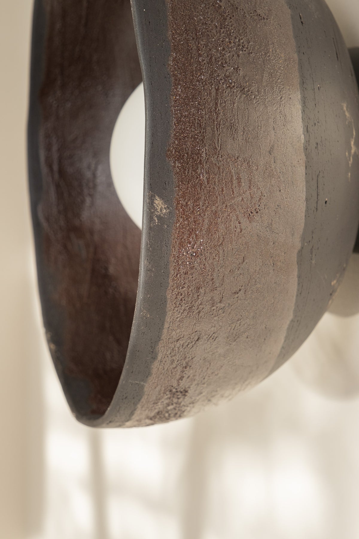 Cyris – handmade black ceramic wall sconce in natural clay, Geza Ceramic – image 5