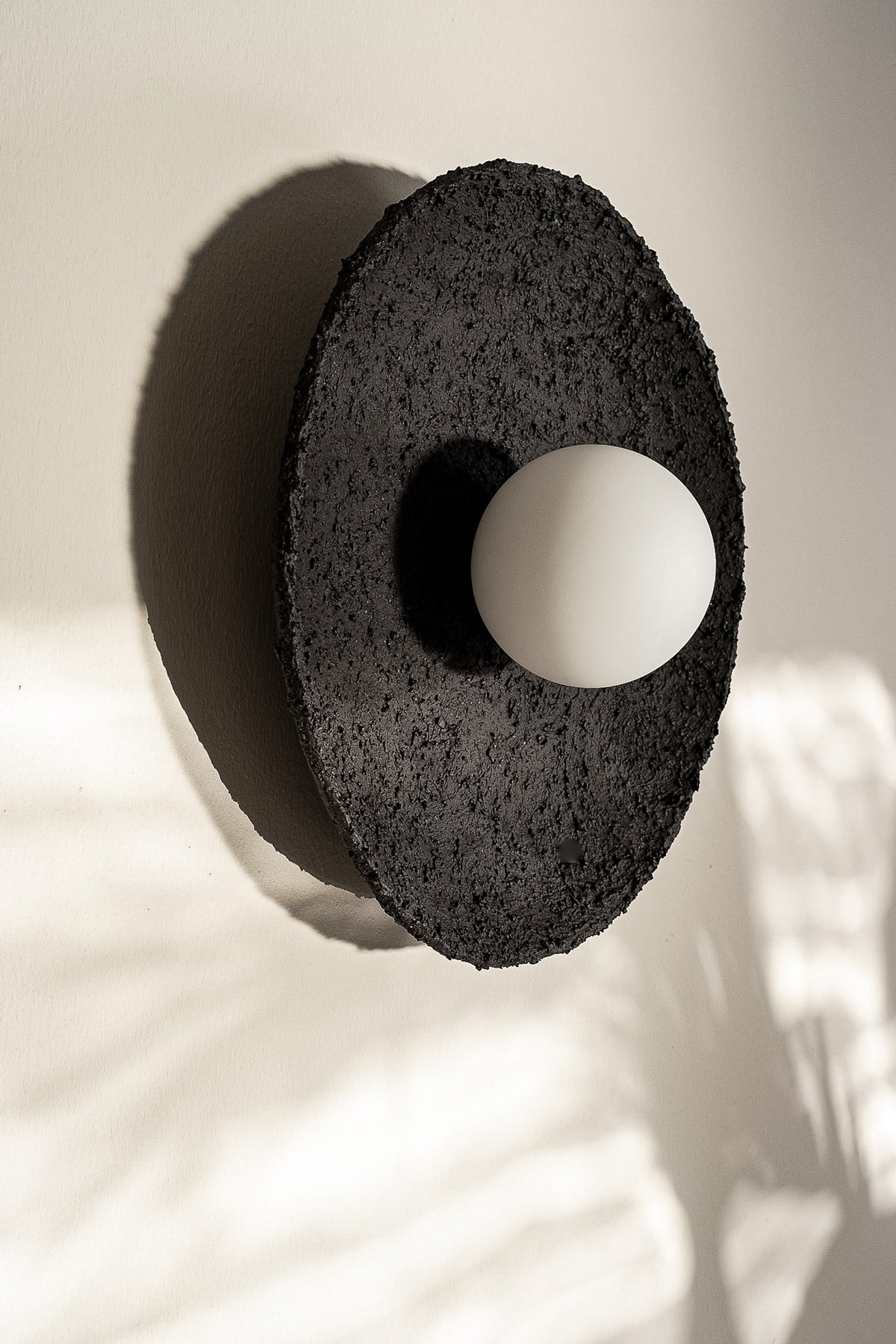 Tovan – handmade black ceramic pendant light in natural stoneware clay by Geza Ceramic Studio