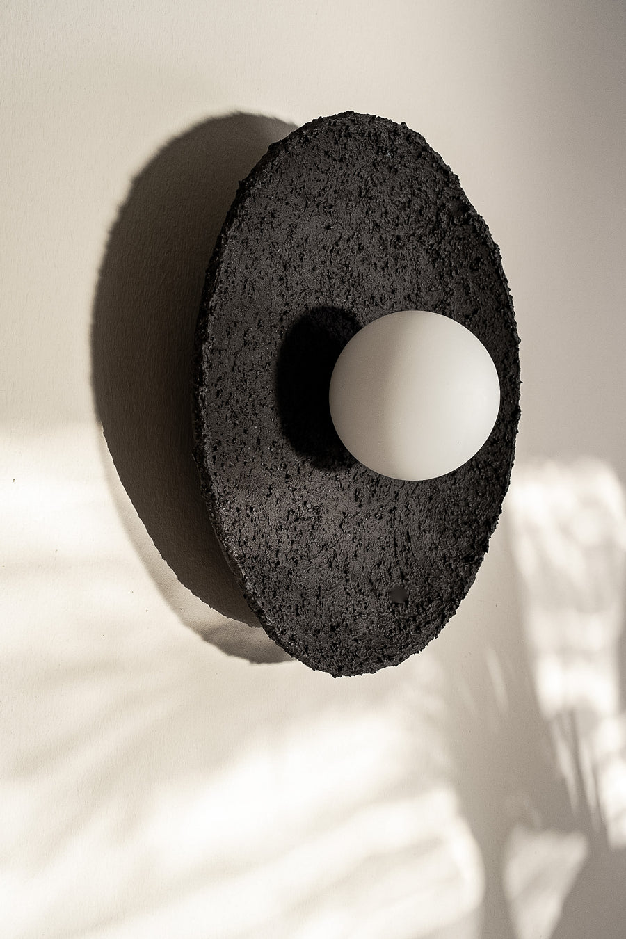 Tovan – handmade black ceramic pendant light in natural stoneware clay by Geza Ceramic Studio