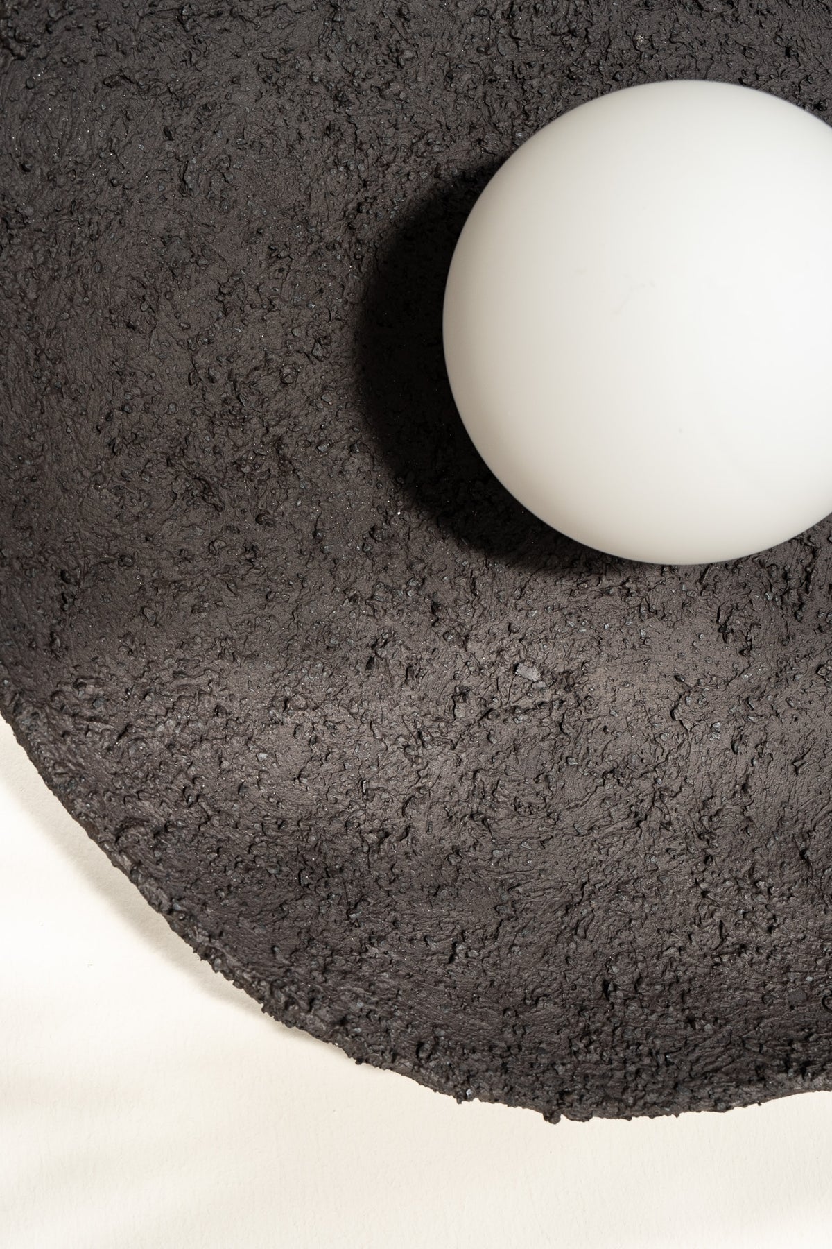 Tovan black handmade ceramic pendant light, wabi sabi stoneware – image 10