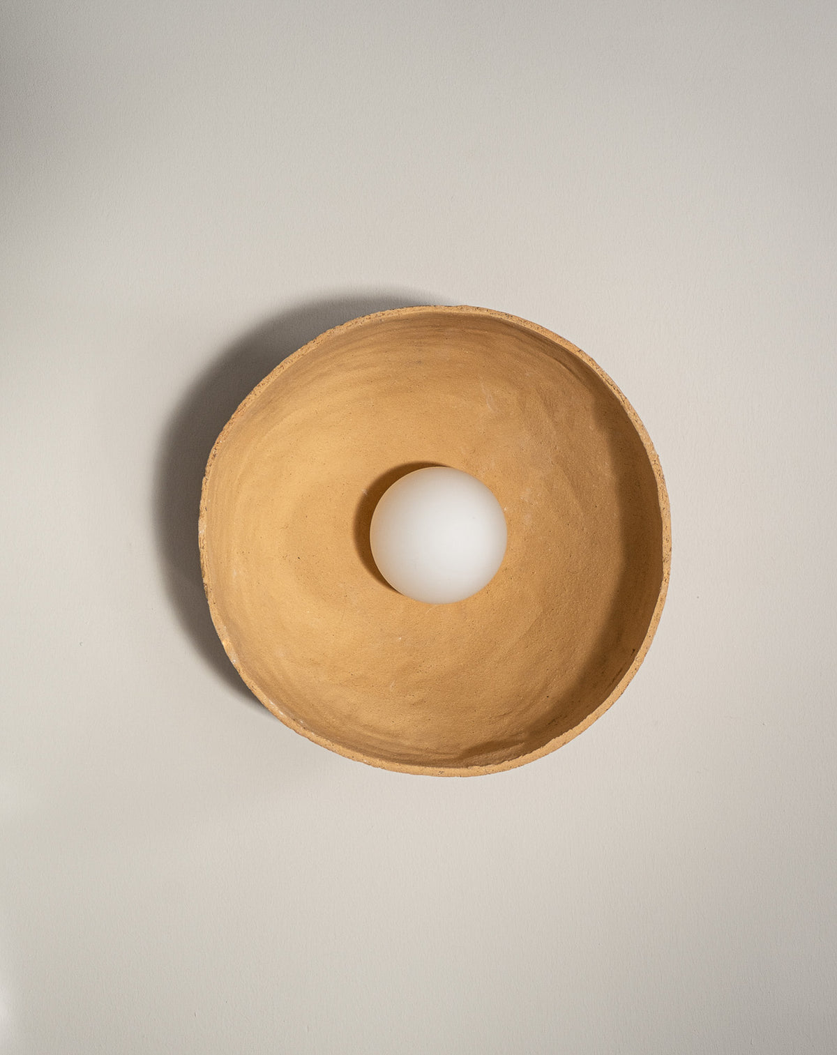Orin yellow handmade ceramic wall sconce, wabi sabi stoneware – image 10