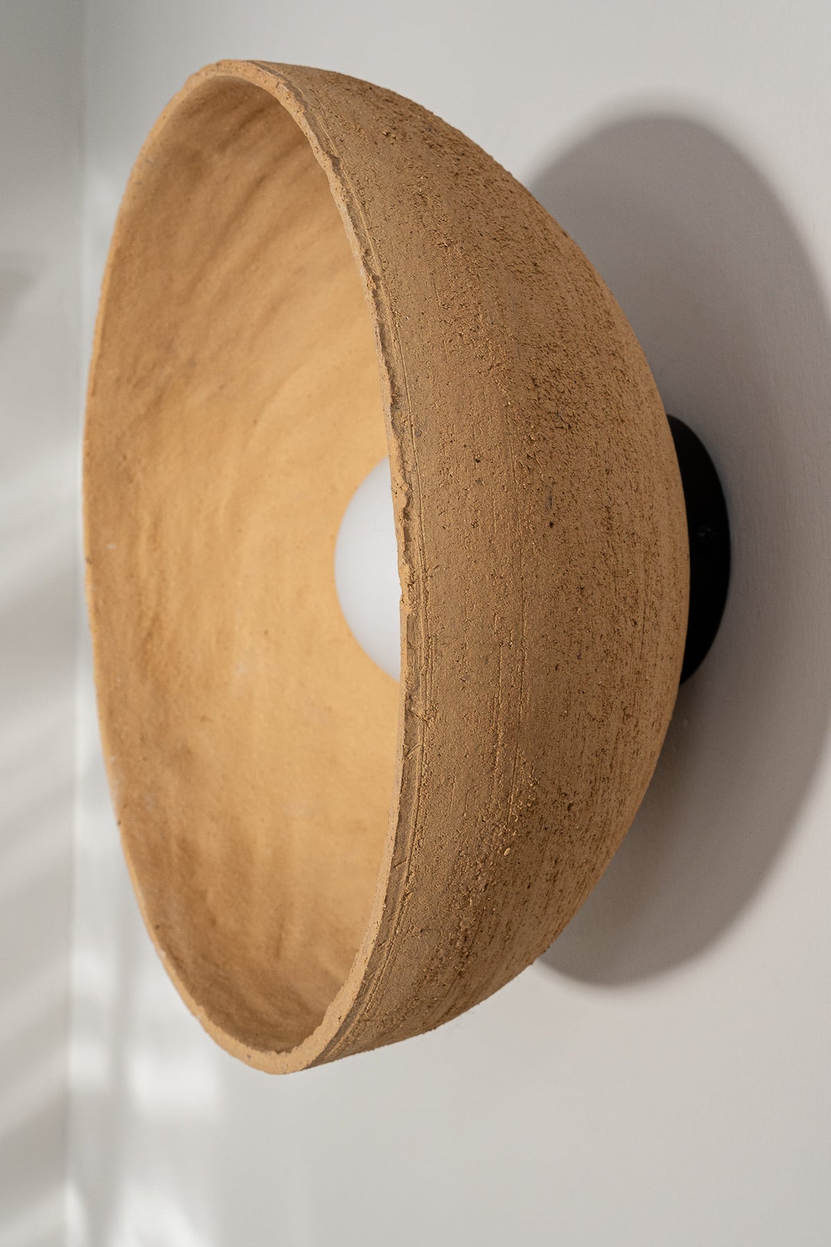 Orin – handmade yellow ceramic wall sconce in natural clay, Geza Ceramic – image 11
