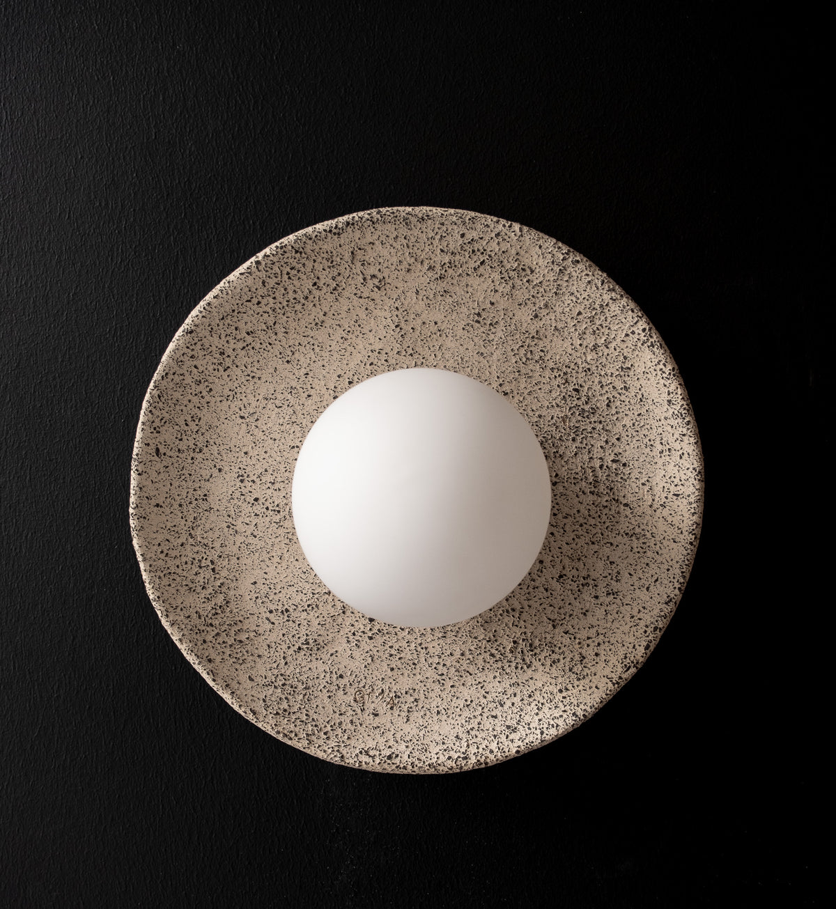 Sorin – handmade beige ceramic wall sconce in natural stoneware clay by Geza Ceramic Studio