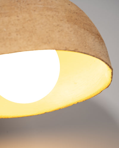 Sand Yellow Special Texture Handmade Wabi Sabi Stoneware Ceramic Pendant Light