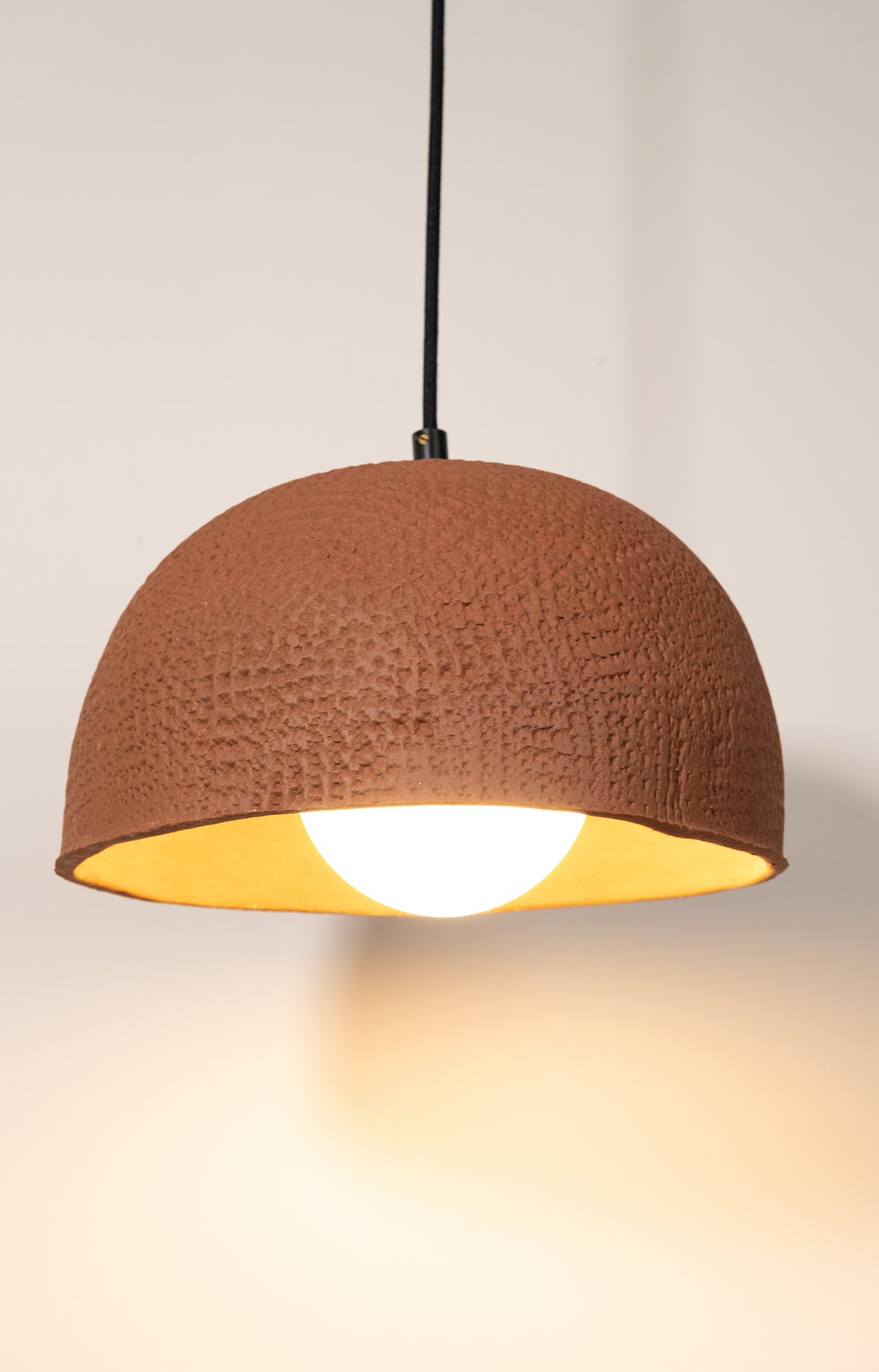 Evren terracotta handmade ceramic pendant light, wabi sabi stoneware – image 6