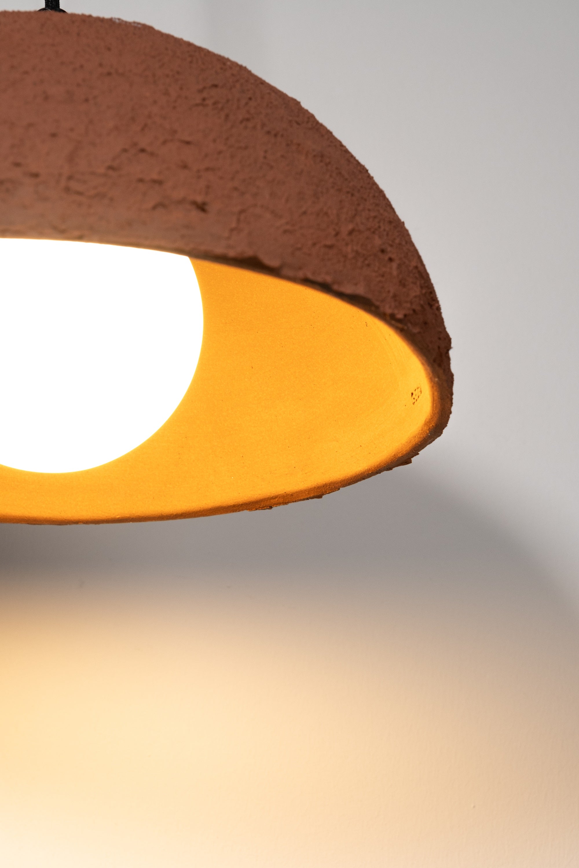 Terracotta Color Handmade Ceramic Pendant Chandelier, Wabi Sabi Ceramic Lamp, - Geza Ceramic Studio
