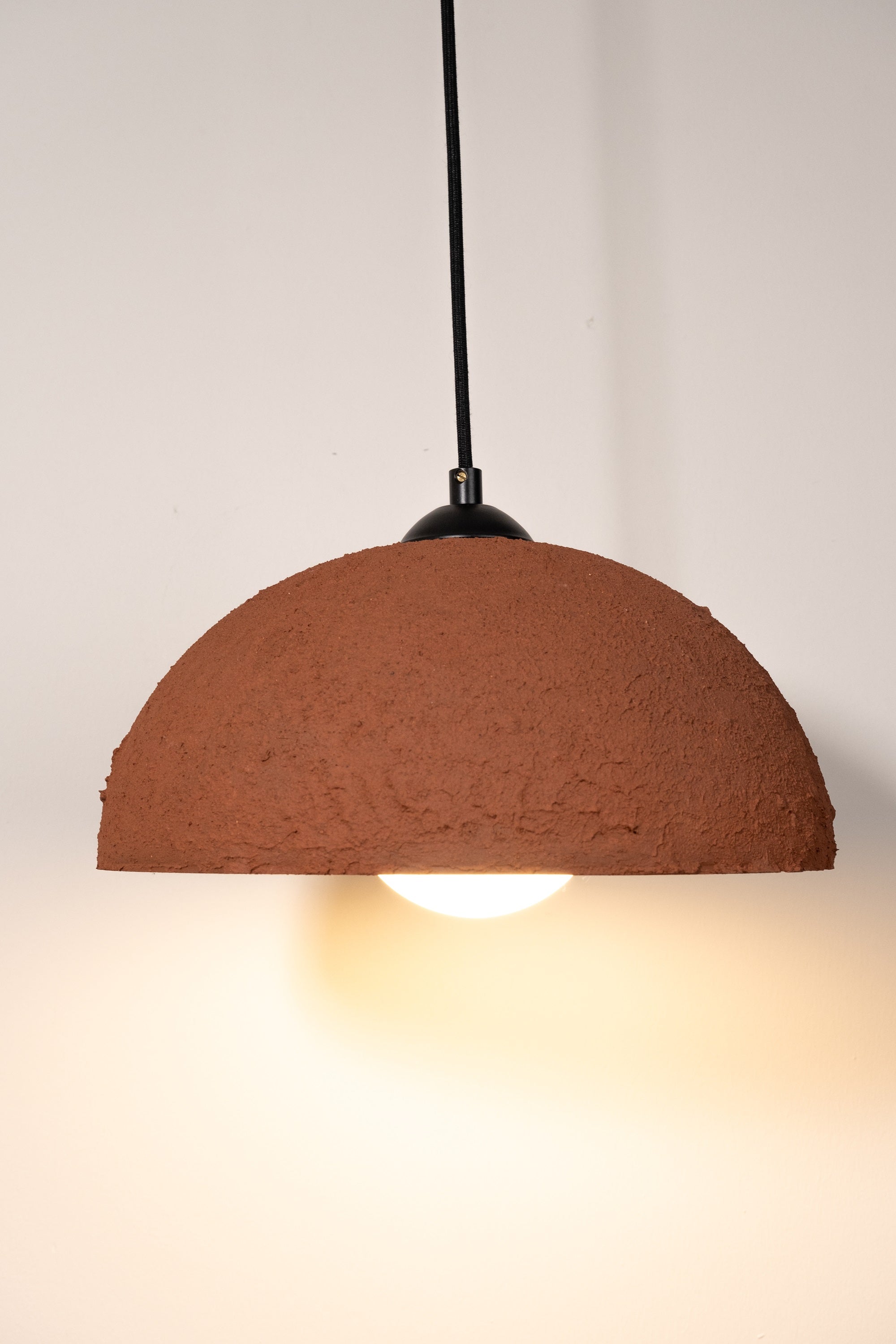 Terracotta Color Handmade Ceramic Pendant Chandelier, Wabi Sabi Ceramic Lamp, - Geza Ceramic Studio