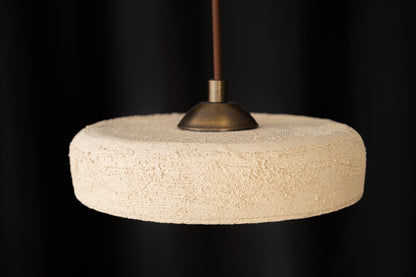 White Special Texture Handmade Wabi Sabi Stoneware Ceramic Pendant - Geza Ceramic Studio