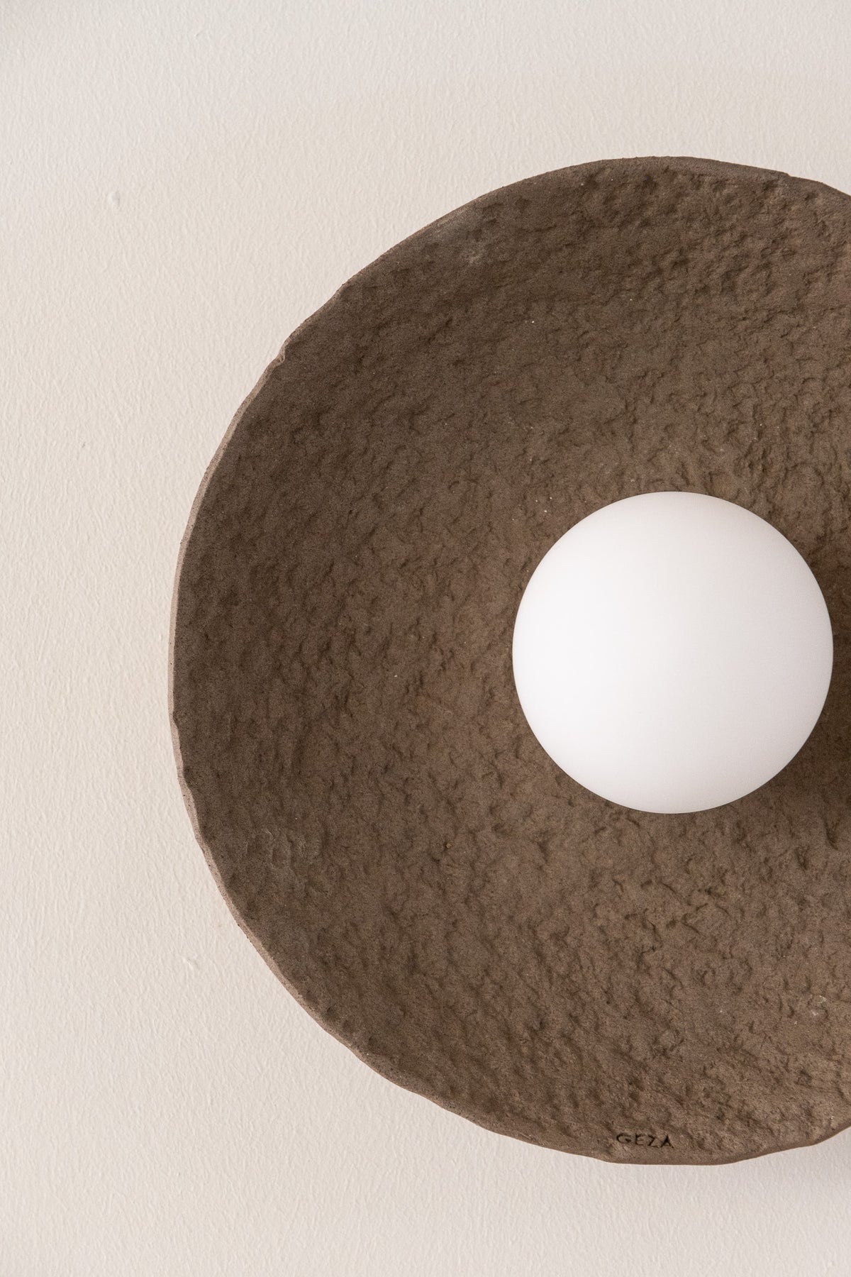Eido – handmade brown ceramic wall sconce in natural clay, Geza Ceramic – image 11