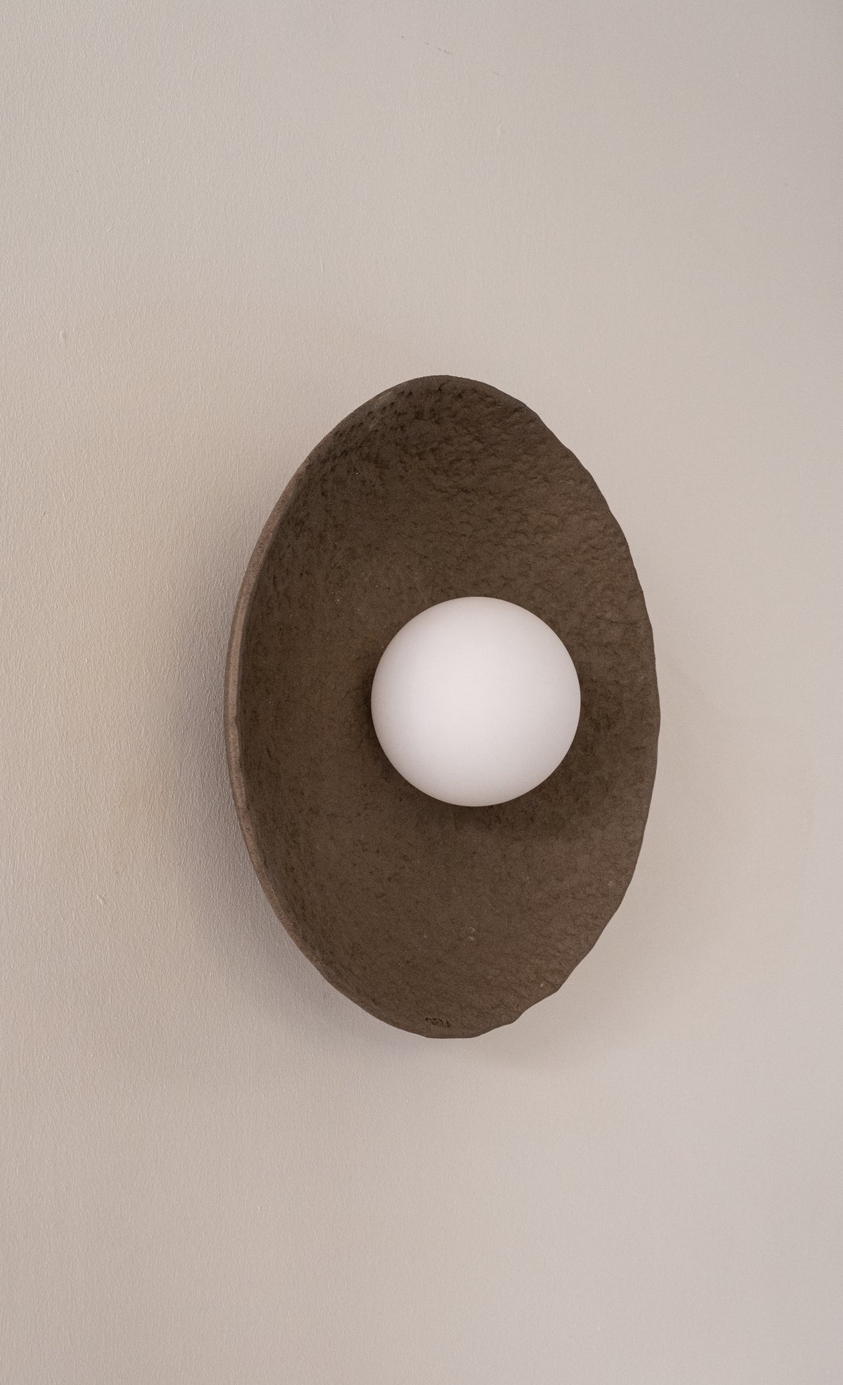 Eido brown handmade ceramic wall sconce, wabi sabi stoneware – image 10
