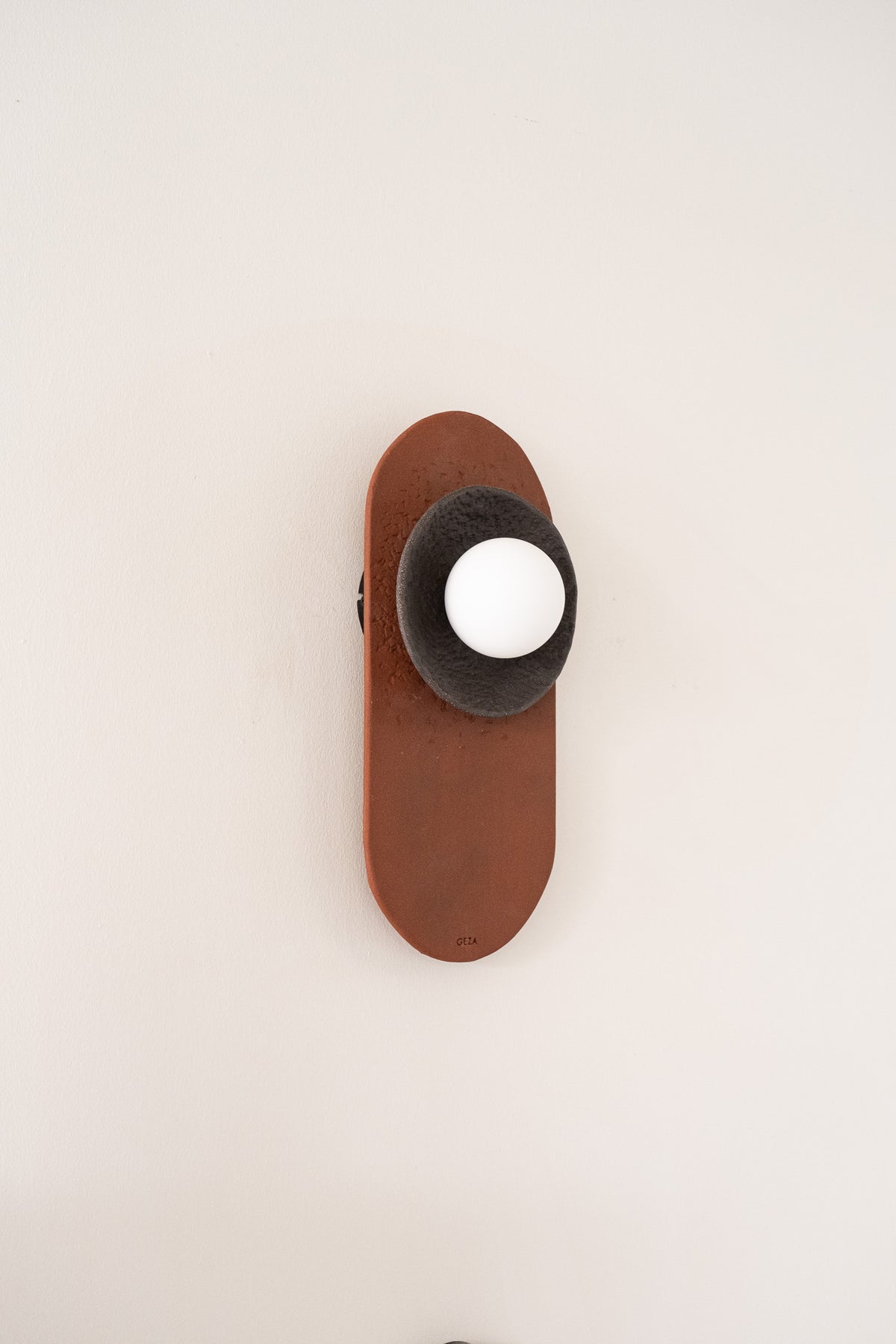 Nami terracotta & black handmade ceramic wall sconce, wabi sabi stoneware – image 10