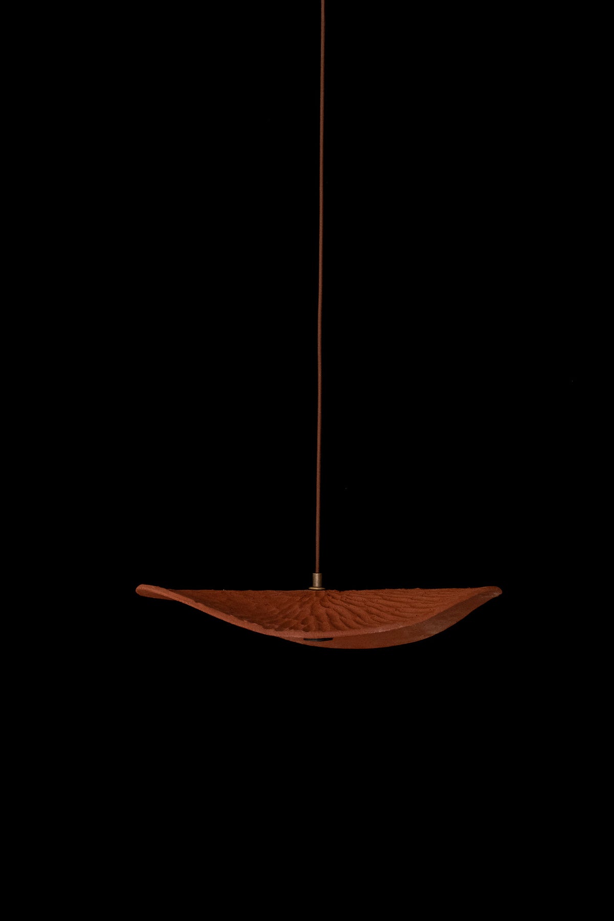 Selene terracotta handmade ceramic pendant light, wabi sabi stoneware – image 10