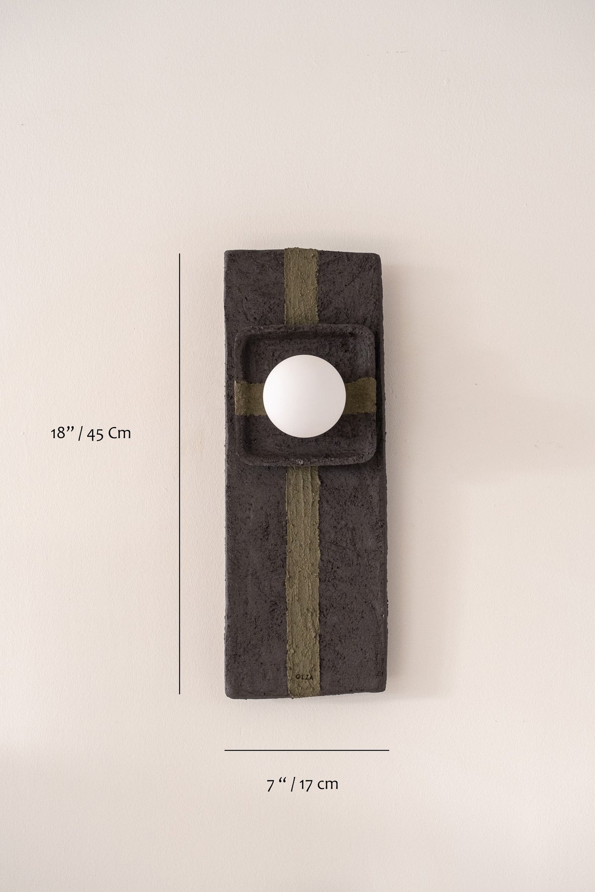 Vesper black handmade ceramic wall sconce, wabi sabi stoneware – image 6