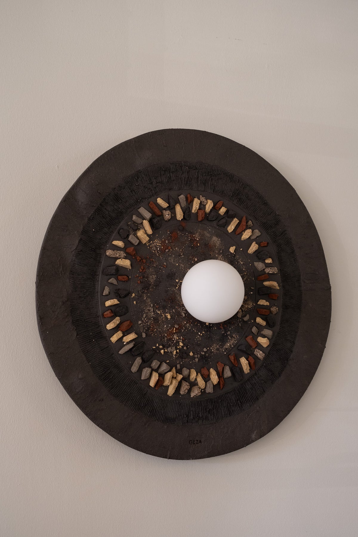 Avena black handmade ceramic wall sconce, wabi sabi stoneware – image 8