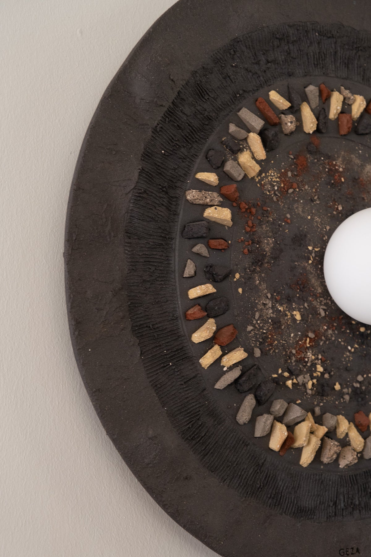 Avena black handmade ceramic wall sconce, wabi sabi stoneware – image 10