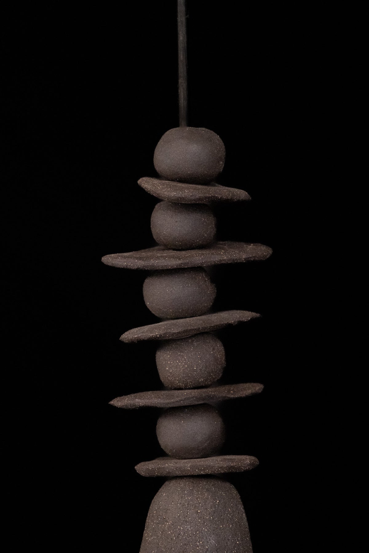 Aven – handmade dark brown ceramic pendant light in natural clay, Geza Ceramic – image 9