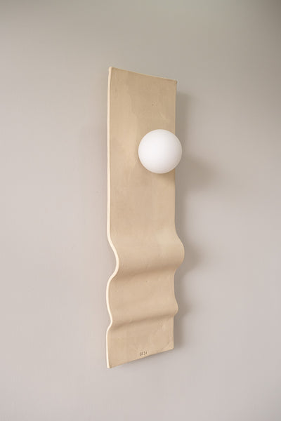 Beige Handmade Amorf Wall Sconce, Wabi Sabi Decorative Wall Lamp, Handmade Lighting