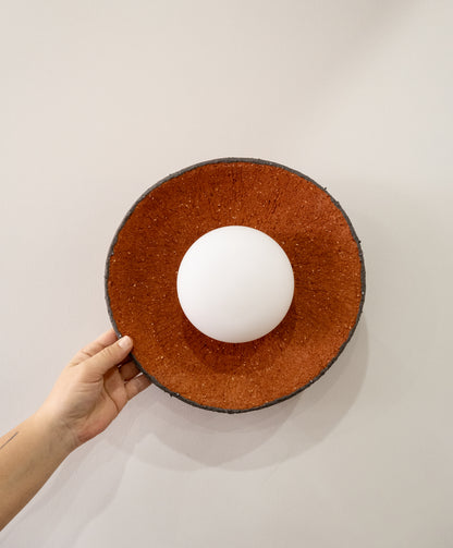 Wabi Sabi Handmade Ceramic Wall Lamp, Terracotta Ceramic Wall Sconces,