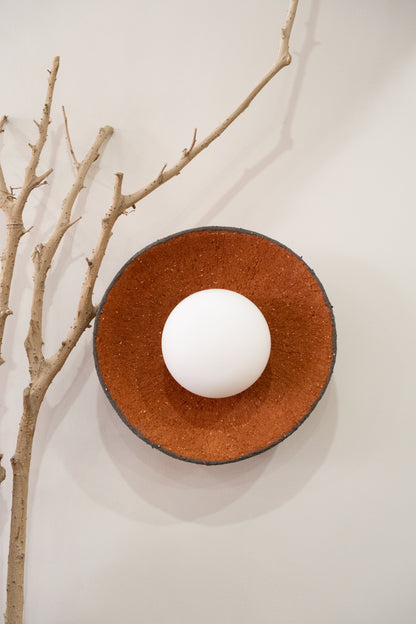 Wabi Sabi Handmade Ceramic Wall Lamp, Terracotta Ceramic Wall Sconces,