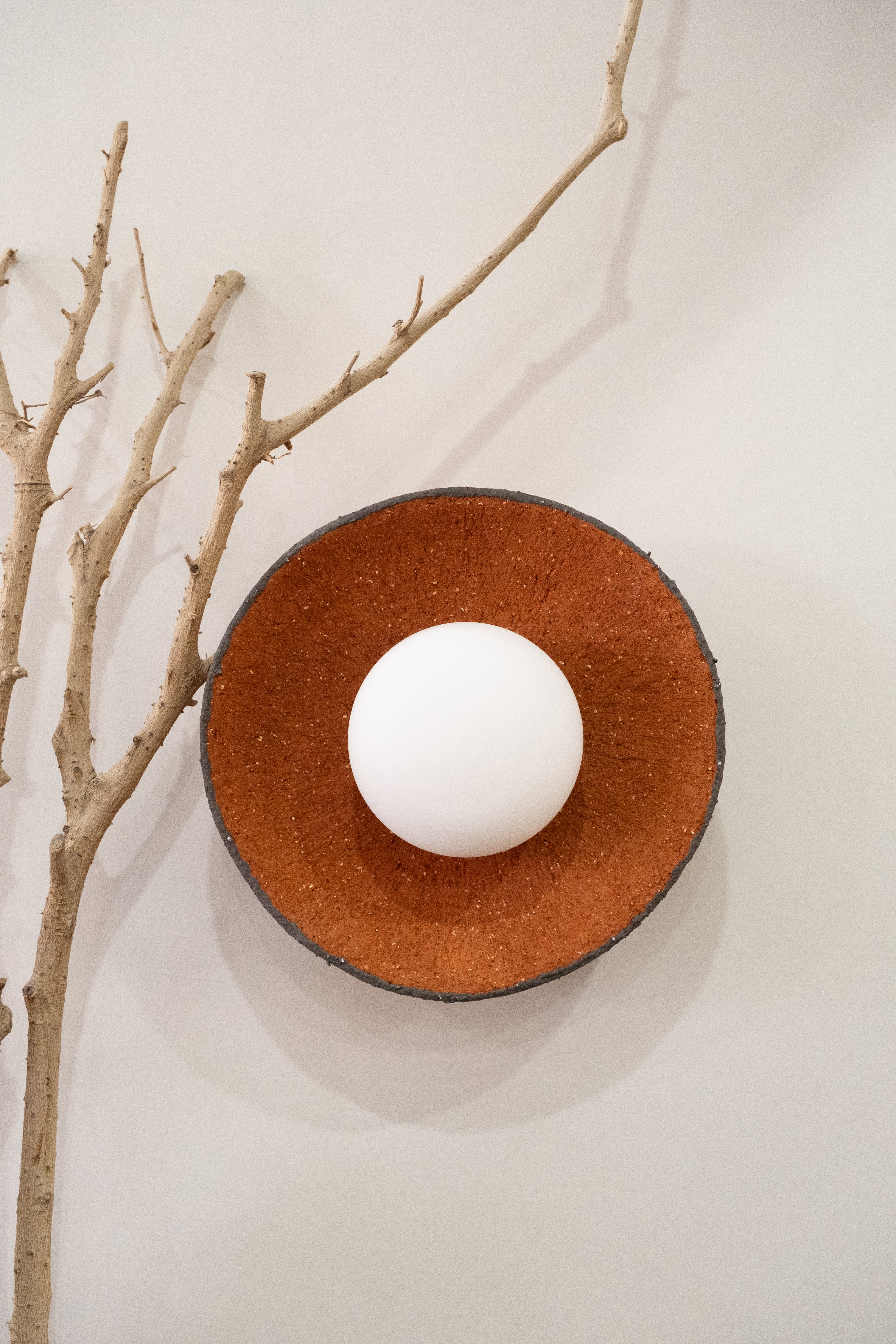 Wabi Sabi Handmade Ceramic Wall Lamp, Terracotta Ceramic Wall Sconces,