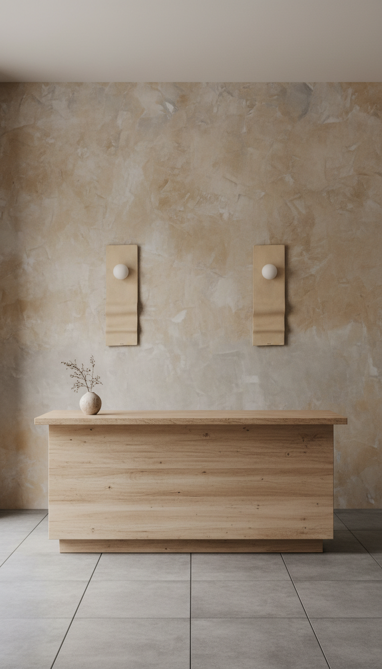 Calypso beige handmade ceramic wall sconce, wabi sabi stoneware – image 4
