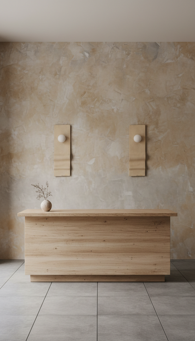 Beige Handmade Amorf Wall Sconce, Wabi Sabi Decorative Wall Lamp, Handmade Lighting