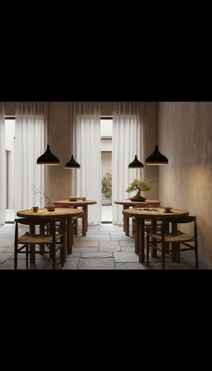 Wabi Sabi Black and White Amorphous Handmade Ceramic Pendant Chandelier, Natural Textured Kitchen Island Pendant Chandelier,