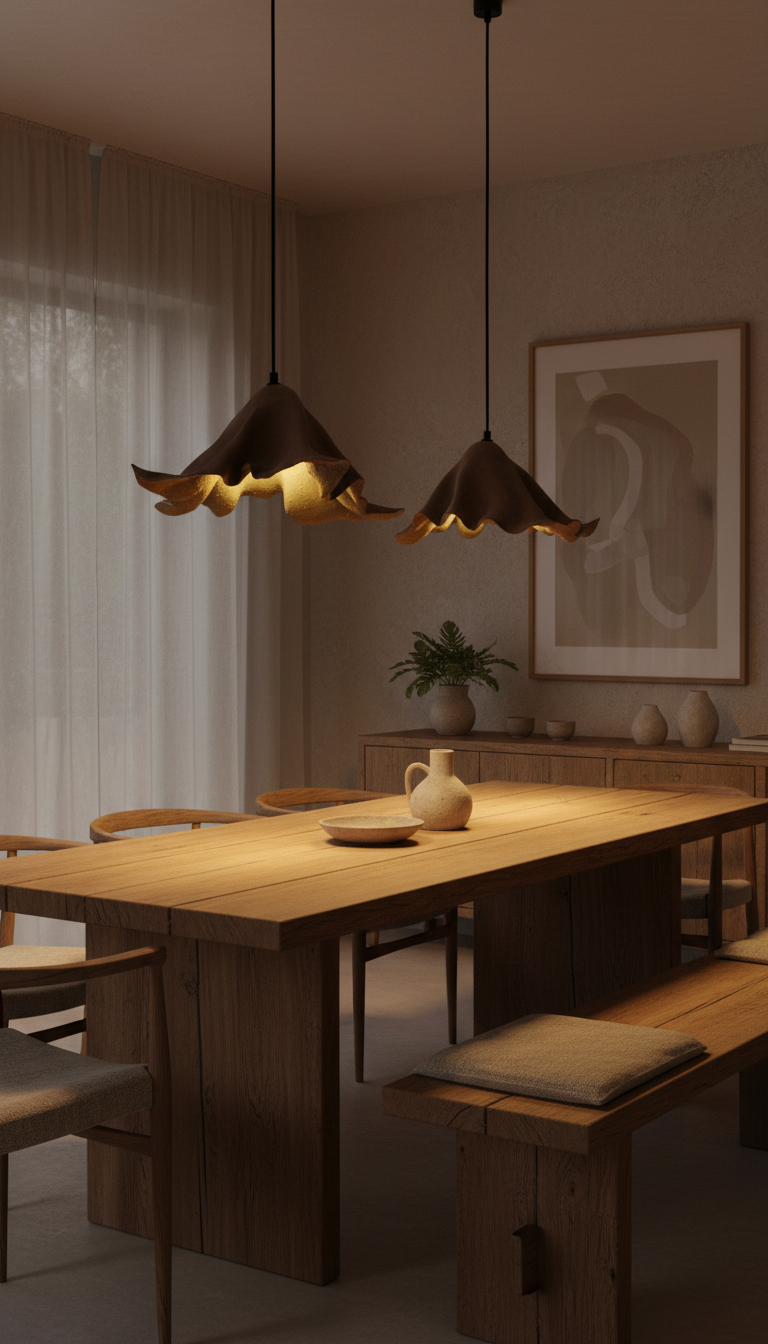 Kaira – handmade brown ceramic pendant light in natural clay, Geza Ceramic – image 3