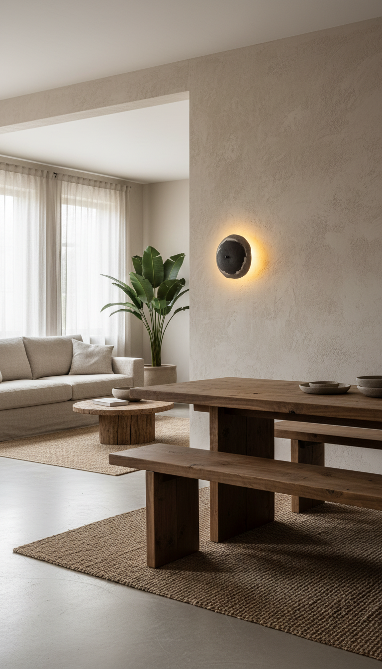 22 Zoll große, handgefertigte Keramik-Wandleuchte im Wabi-Sabi-Stil, personalisierte, handgefertigte Keramiklampe